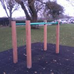 Photograph of static outdoor gym equipment