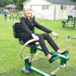 Photograph of Councillors at official opening of mobile outdoor gym equipment