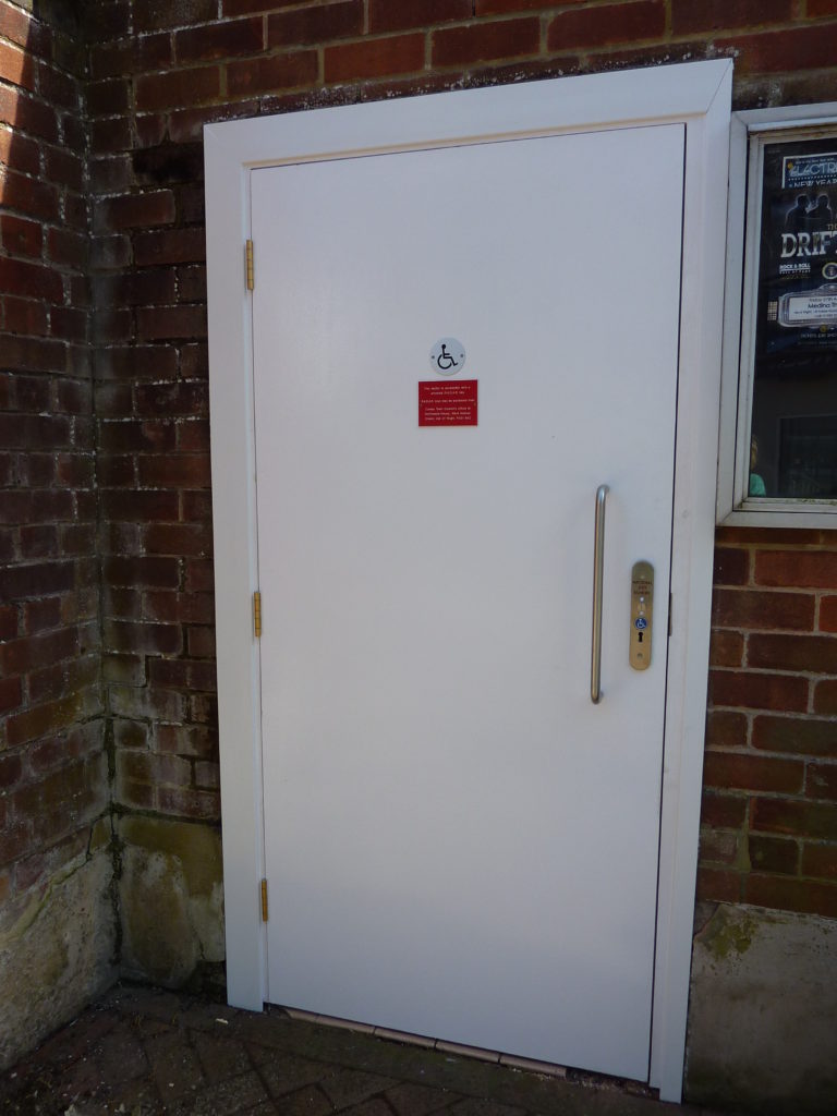 Photograph of new Disabled door at public conveniences at The Parade, Cowes