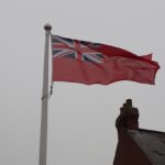 Photo of Red Ensign flag flying to commemorate Merchant Navy Day 2020.
